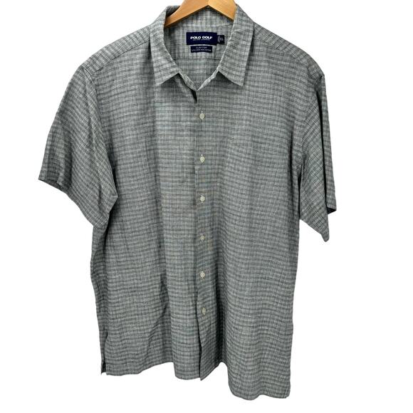 Ralph Lauren Other - Polo Golf Shirt Mens XL Linen Cotton Clayton Gray Plaid Ralph Lauren